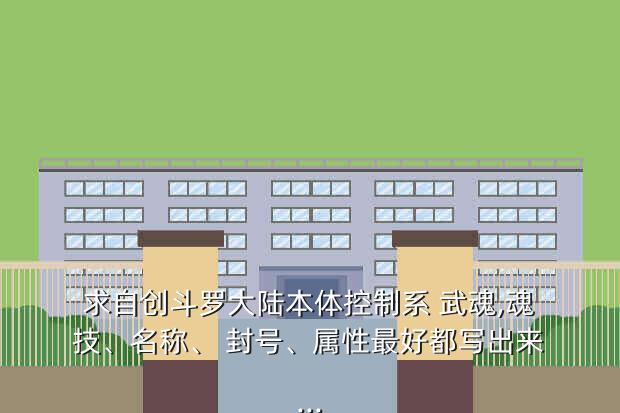 求自创斗罗大陆本体控制系 武魂,魂技、名称、 封号、属性最好都写出来...