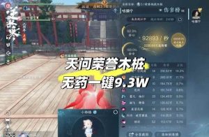逆水寒手游天问搭配 荣誉木桩无药一键9.3W攻略