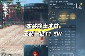 逆水寒手游龙吟怎么玩 净土木桩无药一键11.8W攻略